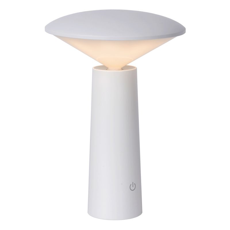 Lucide JIVE - Nabíjacia stolová lampa Outdoor - Batéria - Ø 13,7 cm - LED Rozm. - 1x4W 6500K - IP44 - 3 StepDim - Biela